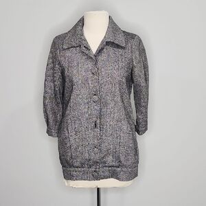 Collective Clothing Gray Button Down Jacket Size Small